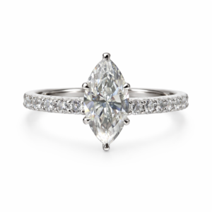 Marquise-Cut Moissanite Pave Ring