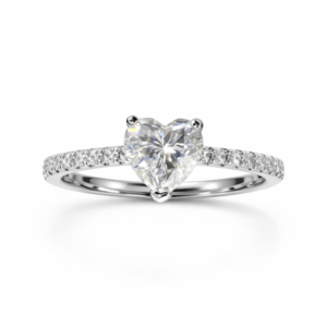 Heart Cut Moissanite Pave Ring