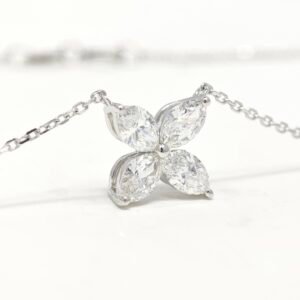 Floral Diamond Pendant Necklace