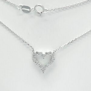 Hollow Heart Diamond Necklace