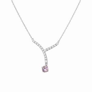 Y Silver Moissanite Pendant Necklace