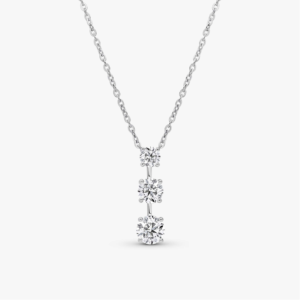 3 Round Solitaire Pendant Necklace