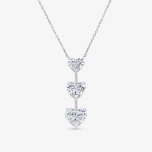 3 Heart Solitaire Pendant Necklace
