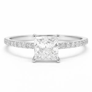 Princess Cut Pave Diamond Ring