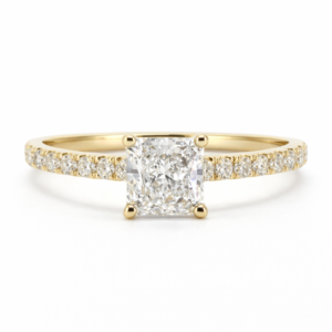 Radiant-Cut Diamond Pave Ring