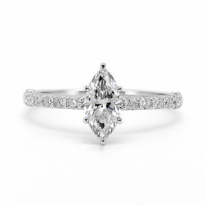 Marquise-Cut Diamond Pave Ring