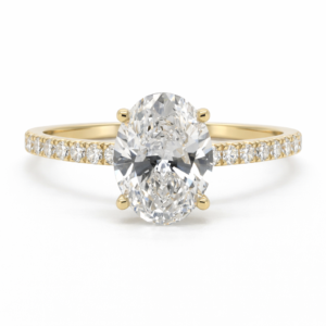 Oval Diamond Pave Yellow Ring