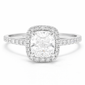 Cushion-Cut Diamond Halo Ring