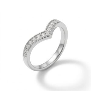 V-Shaped Diamond Band (9K)