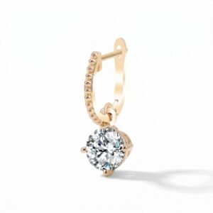 Diamond Drop Hoop Earrings