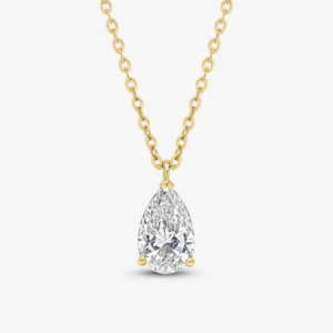 Solitaire Pear Pendant Necklace