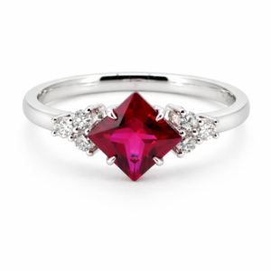 Princess Cut Ruby Ring