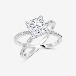 Princess Cut Cross Ring