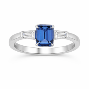 Tapered Baguette Sapphire Ring